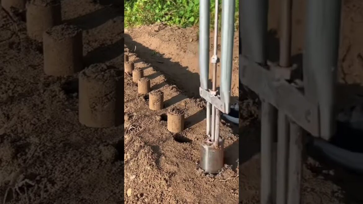 Digging planting holes with tools for vegetables #shorts #gardening #planting
