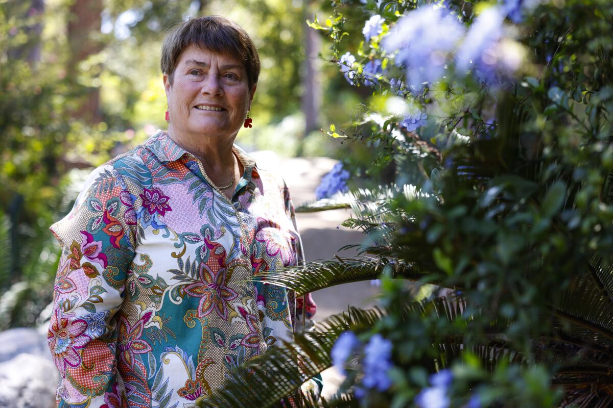 A person in a colorful shirt.