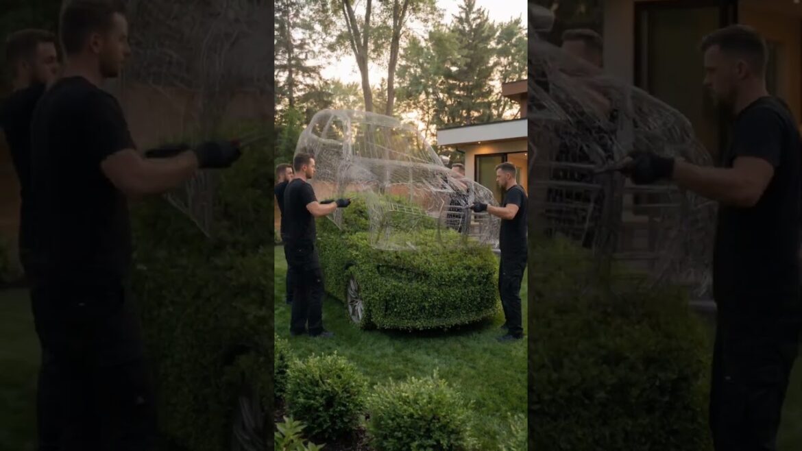 A Billionaire Created a Luxury BMW Topiary in His Backyard..... #gardendesign #bmwm #viral #trending