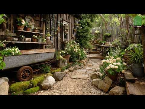 Small Garden Design with Vintage Rustic Style and Found Decor Small Garden Design with Vintage Rustic Style and Found Decor
