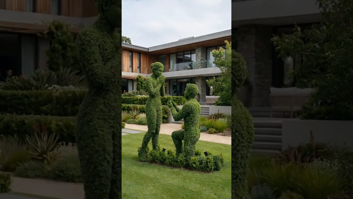 A luxurious couple’s topiary in a modern garden design transformation A luxurious couple's topiary in a modern garden design transformation
