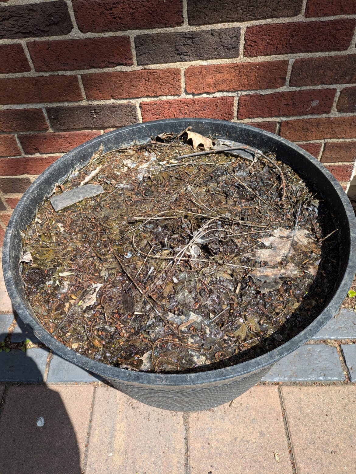 Can I add waterlogged soil to my compost bin?