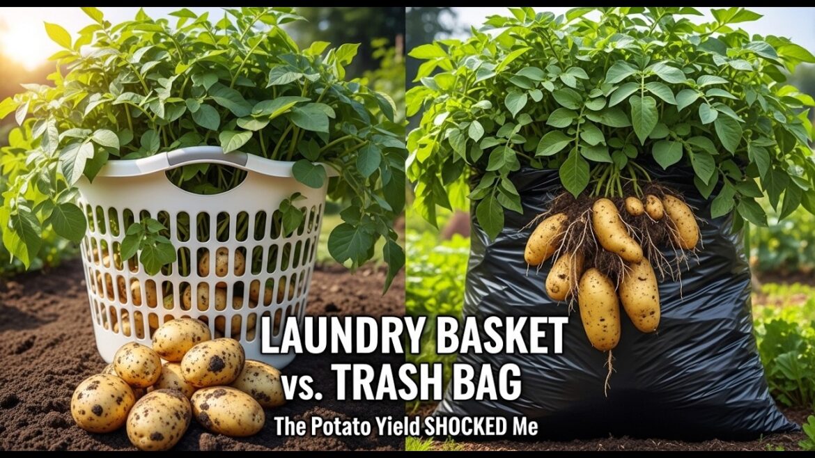 Trash Bag vs. Laundry Basket: Which Actually Grows More? #gardensolace Trash Bag vs. Laundry Basket: Which Actually Grows More? #gardensolace