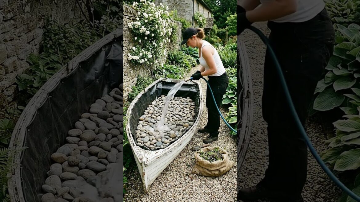 DIY Boat Pond Transformation 💦 | Easy Backyard Water Feature