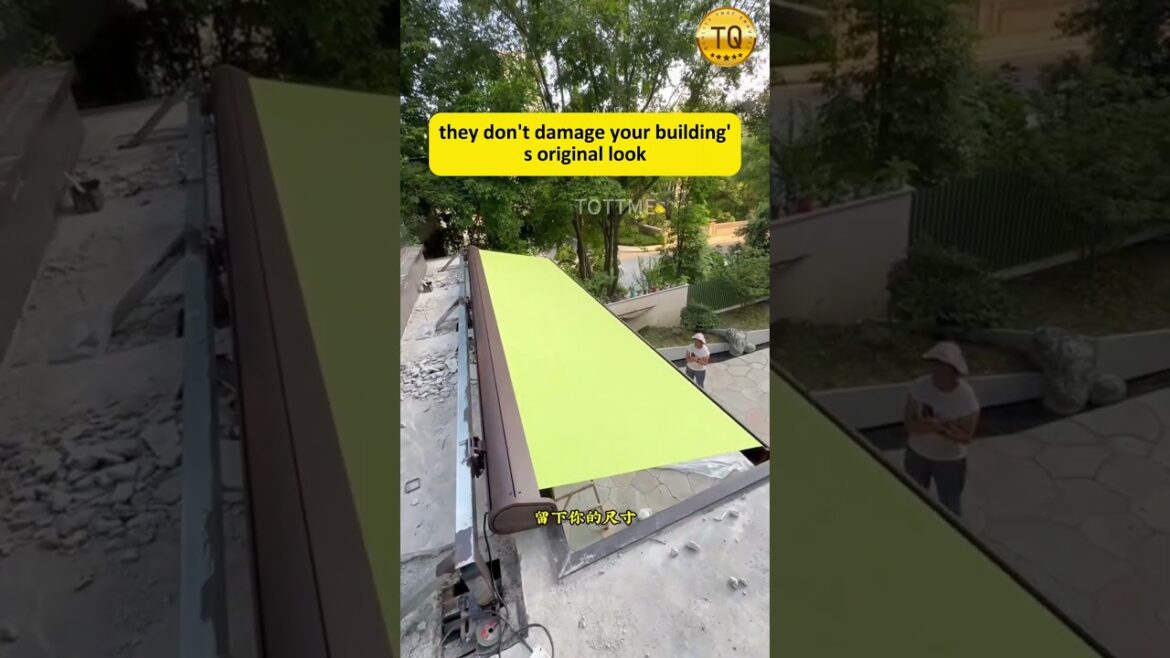 Electric sunshade awning #awning #awnings #carporch #patio #gardendesign #roof #metalroof
