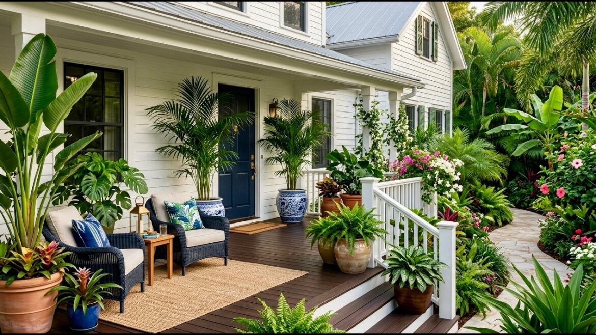 Southern Charm Meets Tropical Oasis: Front Yard Landscaping