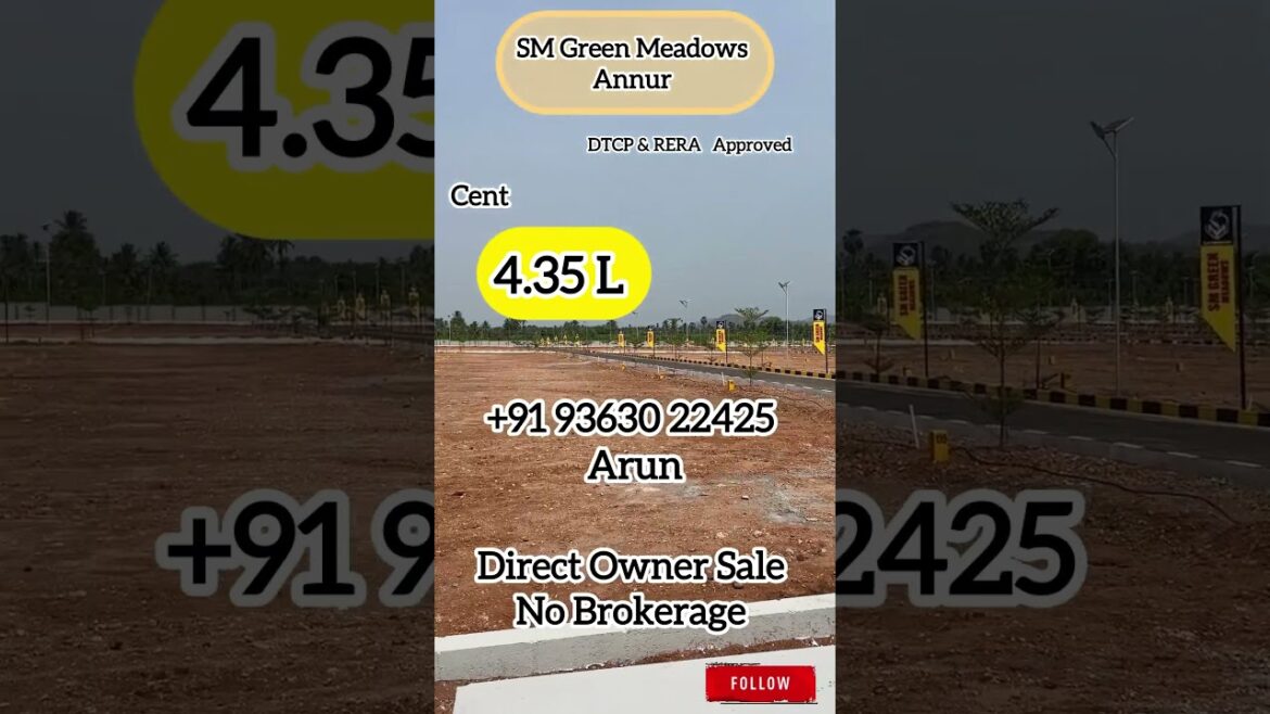 SM Green Meadows Annur | DTCP & RERA Approved Plots | ₹4.35L per cent | Just ₹11.99L Plot 🔥
