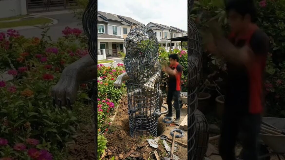 “Incredible Lion Statue Transformation 🦁 | Front Yard Garden Makeover You Won’t Believe!” “Incredible Lion Statue Transformation 🦁 | Front Yard Garden Makeover You Won’t Believe!”