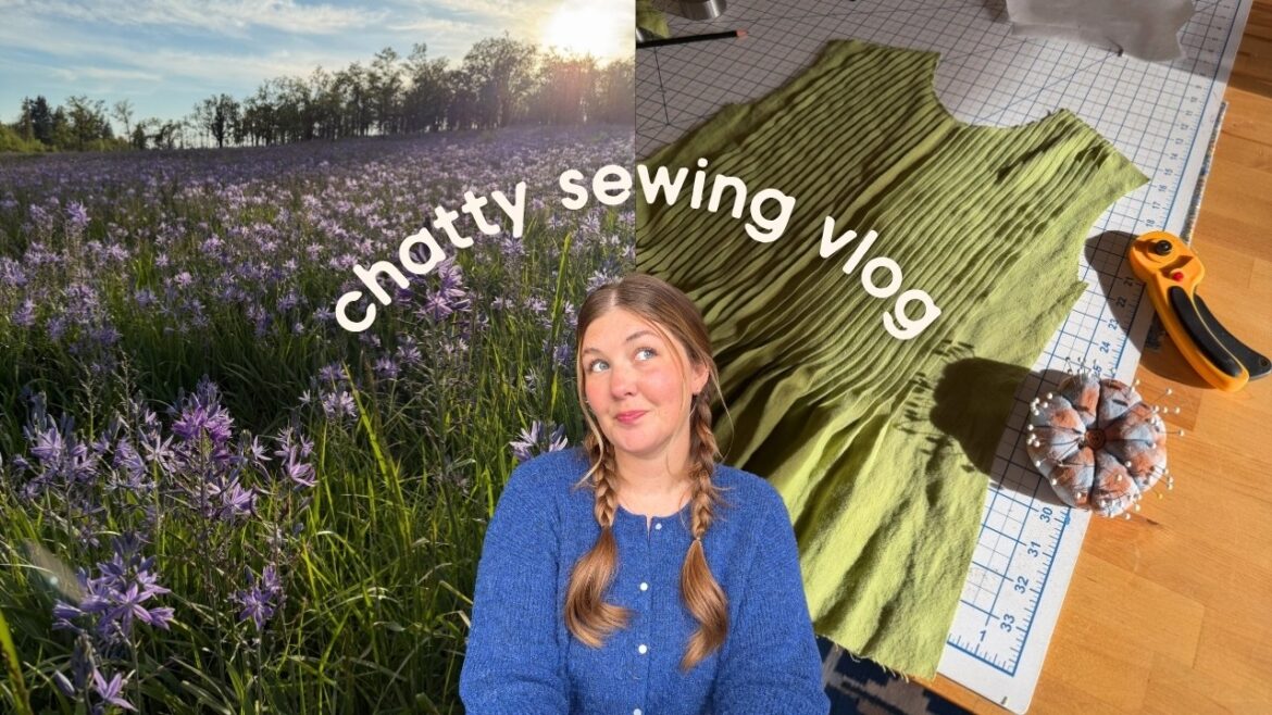 sewing 2 cute patterns for spring !!🪡🧵🌻 philo top & garden blouse