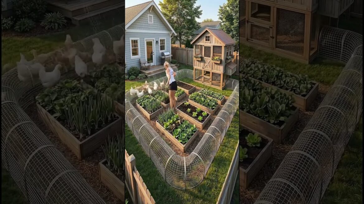 From empty backyard to a dream chicken coop and vegetable garden!