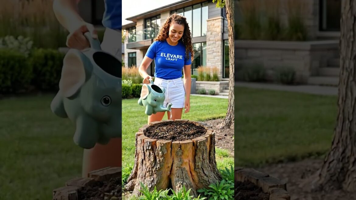 Tree Stump to Stunning Flower Planter 🌸 | DIY Garden Makeover #diy #gardening Tree Stump to Stunning Flower Planter 🌸 | DIY Garden Makeover #diy #gardening