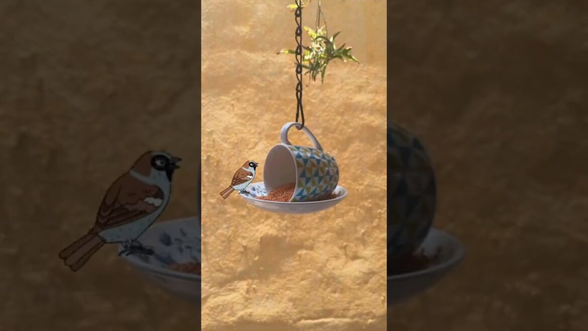 How to make a bird feeder using Cup & Saucer 🐦 home made diy 🦜#easy craft ideas🐦 #birdfeeder #nest