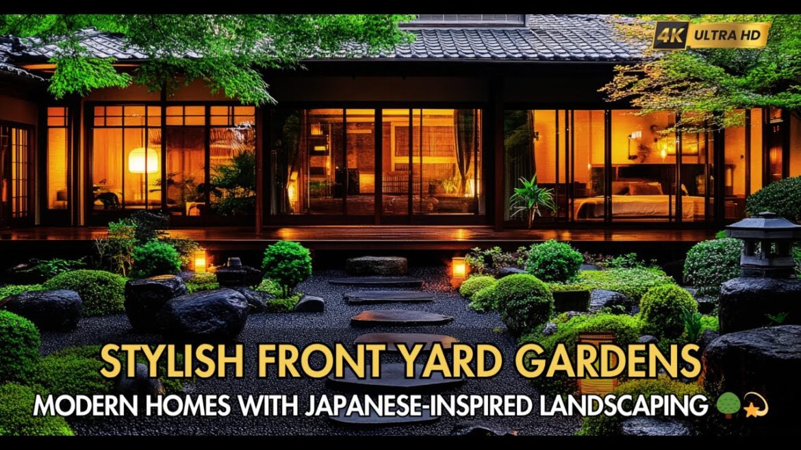 Front Yard Garden Ideas for Modern House with Japanese Modern Style