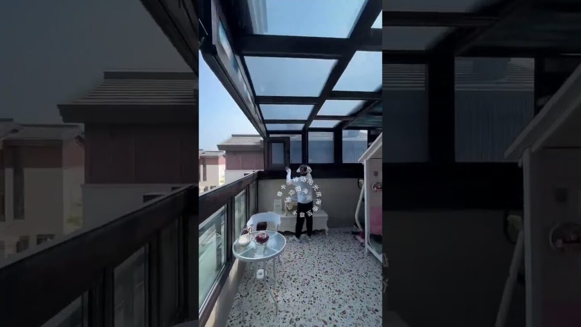 Convert the terrace into a retractable one 😍😍#fyp #sunroom #terrace #design #backyard Convert the terrace into a retractable one 😍😍#fyp #sunroom #terrace #design #backyard