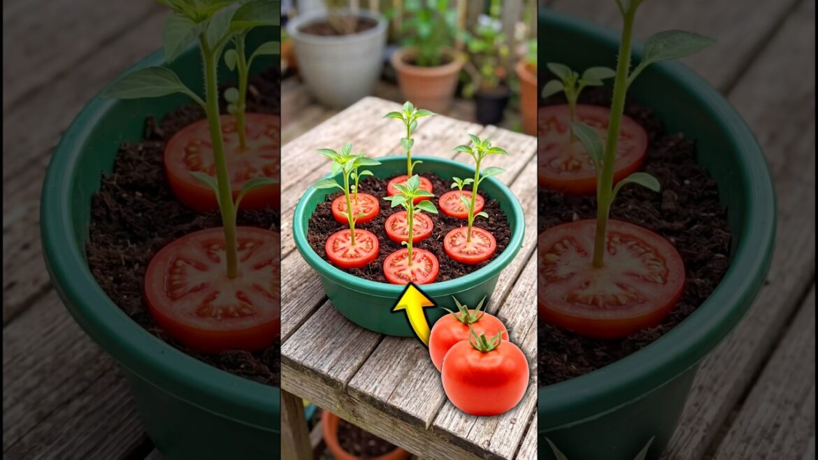 She planted tomatoes at home very easily 🍅👏🏻😮