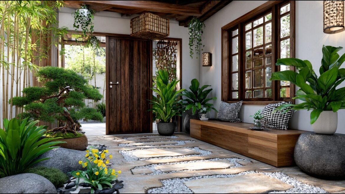 Small Garden Ideas 2026: Farmhouse Entryway with Zen Japanese & Balinese Touches