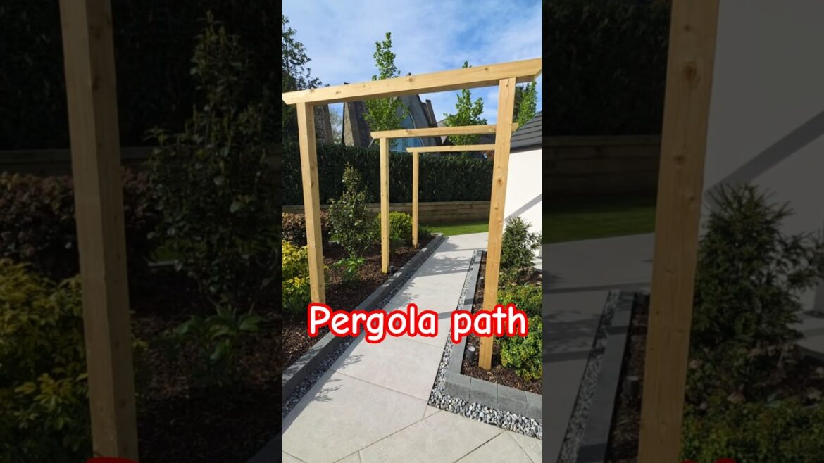 awesome pergola path #construction #landscaping #porcelain #howto #path #dewalt #gardenproject #path