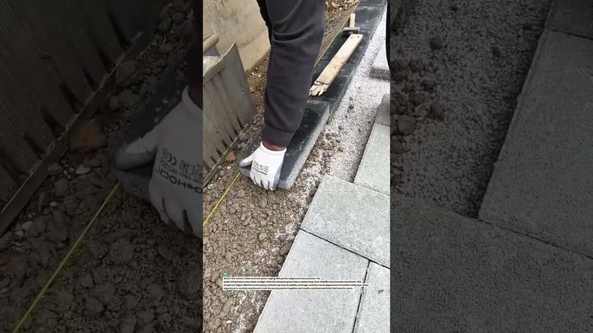 Perfect Paver Edge Installation! #Landscaping #Paving #Construction