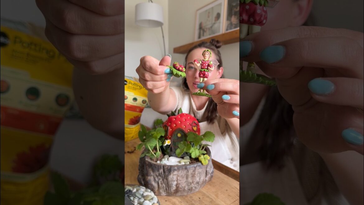 MY DREAM STRAWBERRY FAIRY🍓🧚‍♀️ Updating my fairy garden! #fairygarden #fairyhouses #fairycore