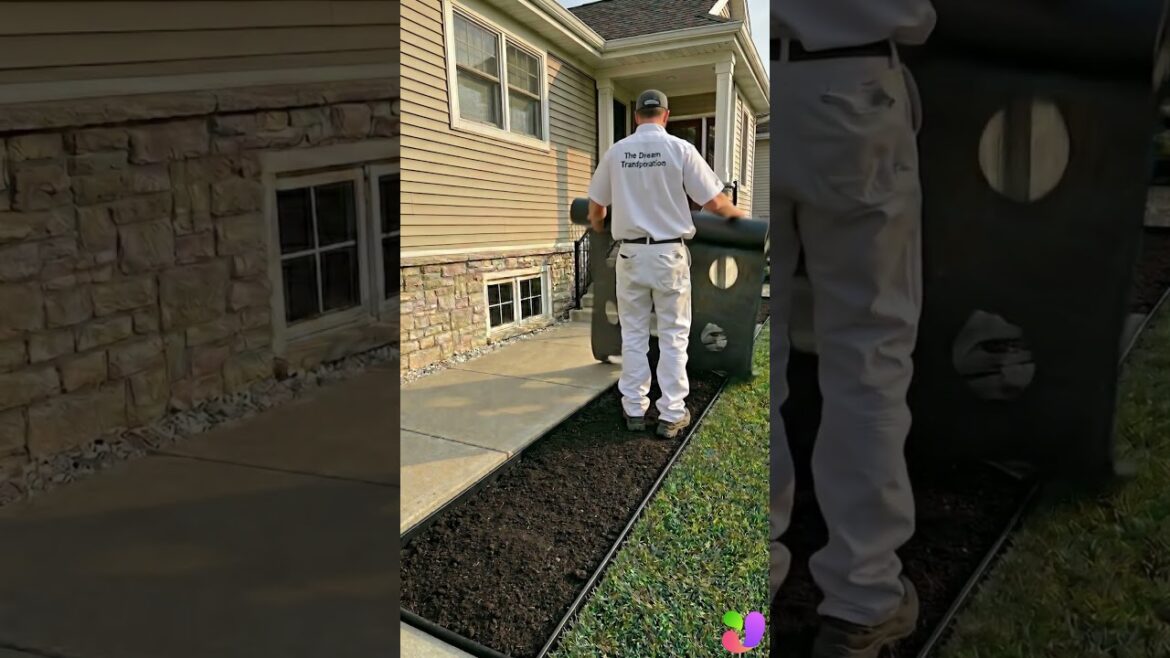 Make Your Neighbors Jealous: INSANE Front Yard Garden Bed Makeover in Under 40 Seconds #gardening