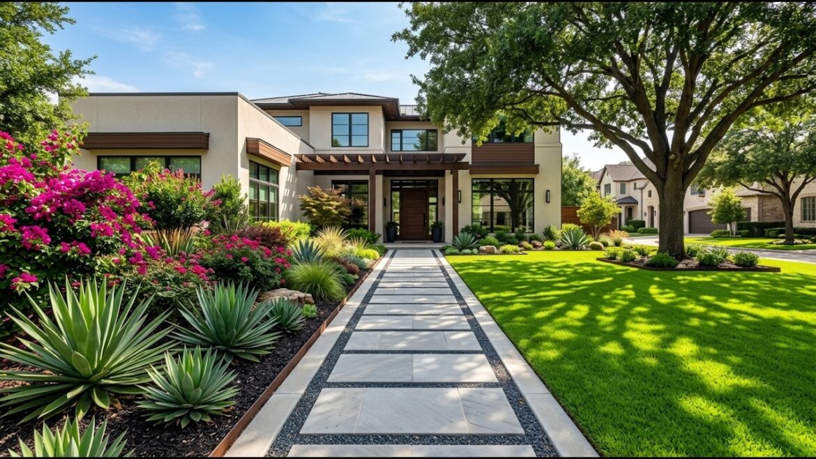 Front Yard Landscaping: Modern Walkways & Lush Garden Beds