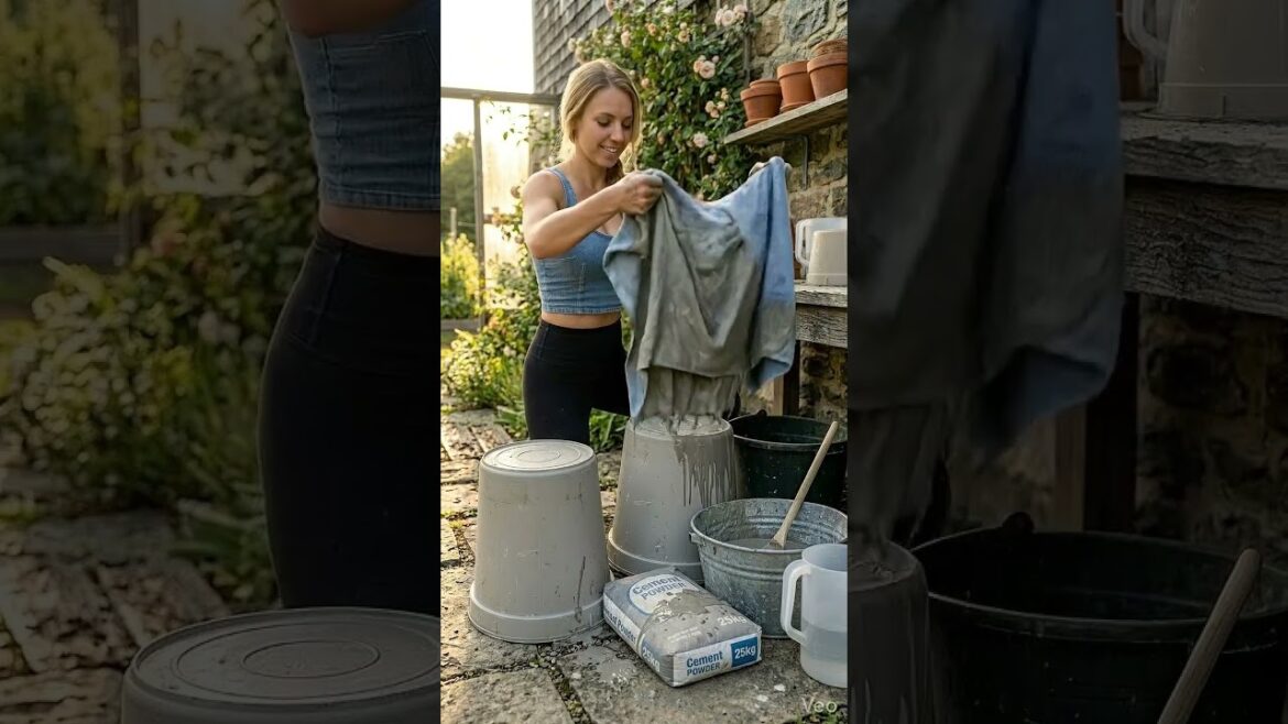 DIY Cement Towel Planter for Your Garden 🪴 ✨