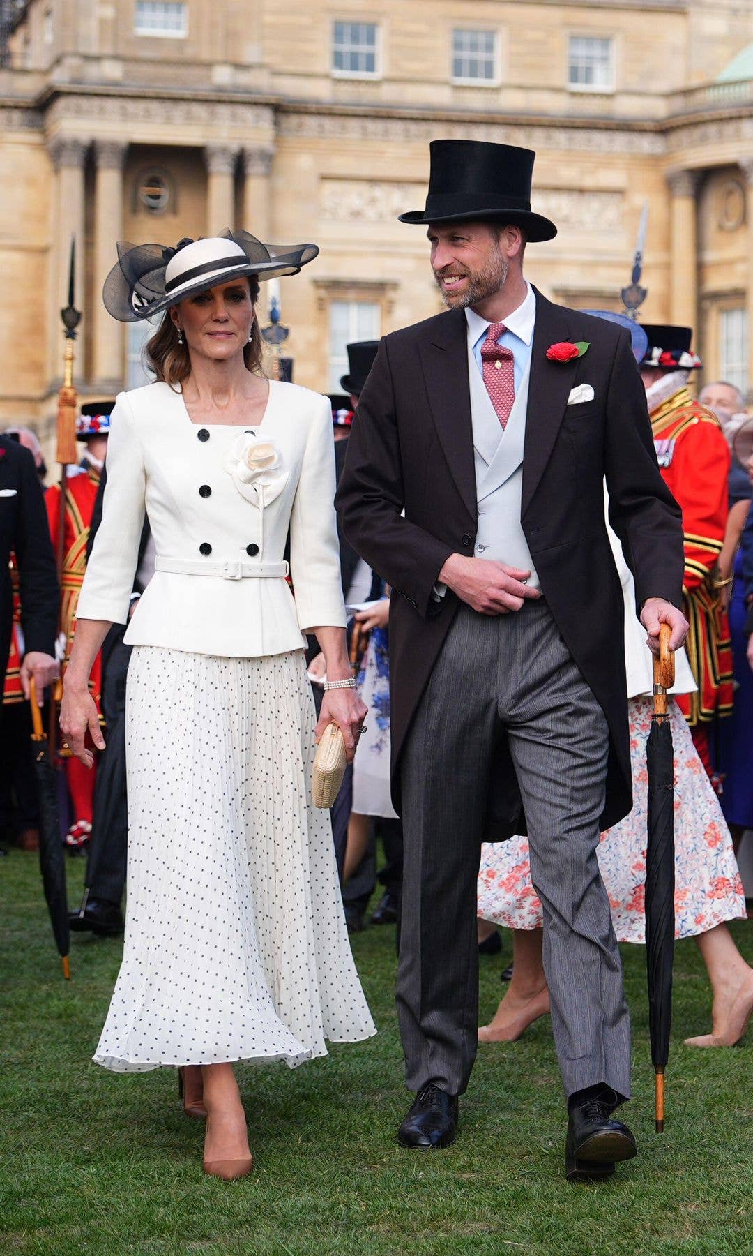 Kate Middleton and Prince William at a garden party