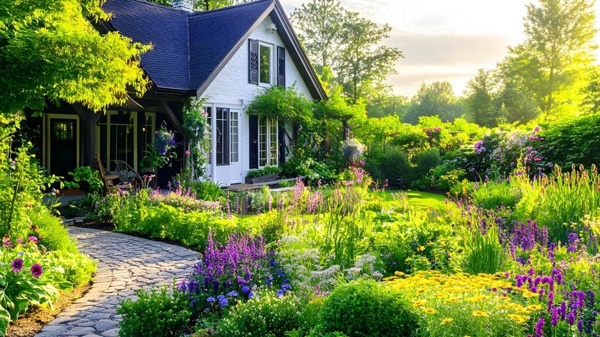 Charming Cottage Garden Retreat: Small Garden Landscaping Ideas with Rustic Farmhouse Beauty