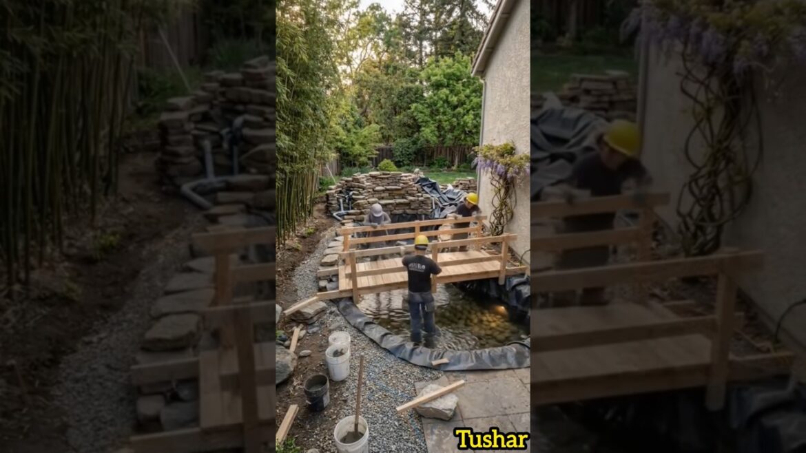 Empty Backyard to Luxury koi pond Transformation Amazing Backyard Makeover  #Koifishpond #Koipond