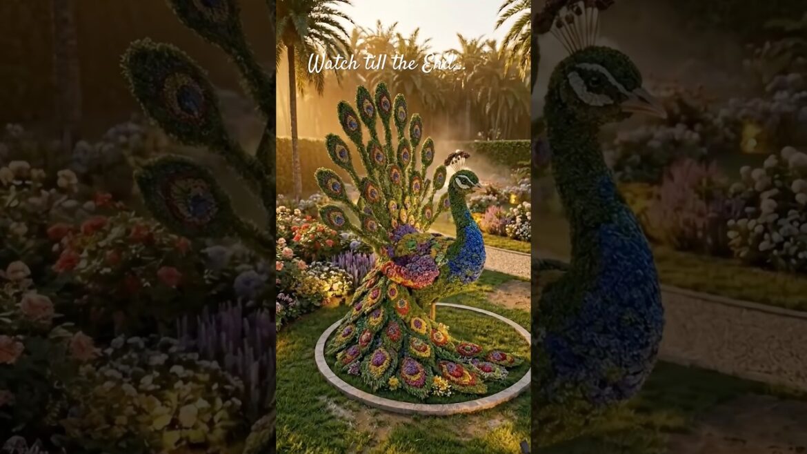 From Grass to Grand This Peacock is INSANE🦚🔥#trending  #shorts #topiary #satisfying #usashorts #usa