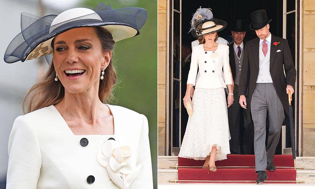 Princess Kate and Prince William steps of Buckingham Palace garden party