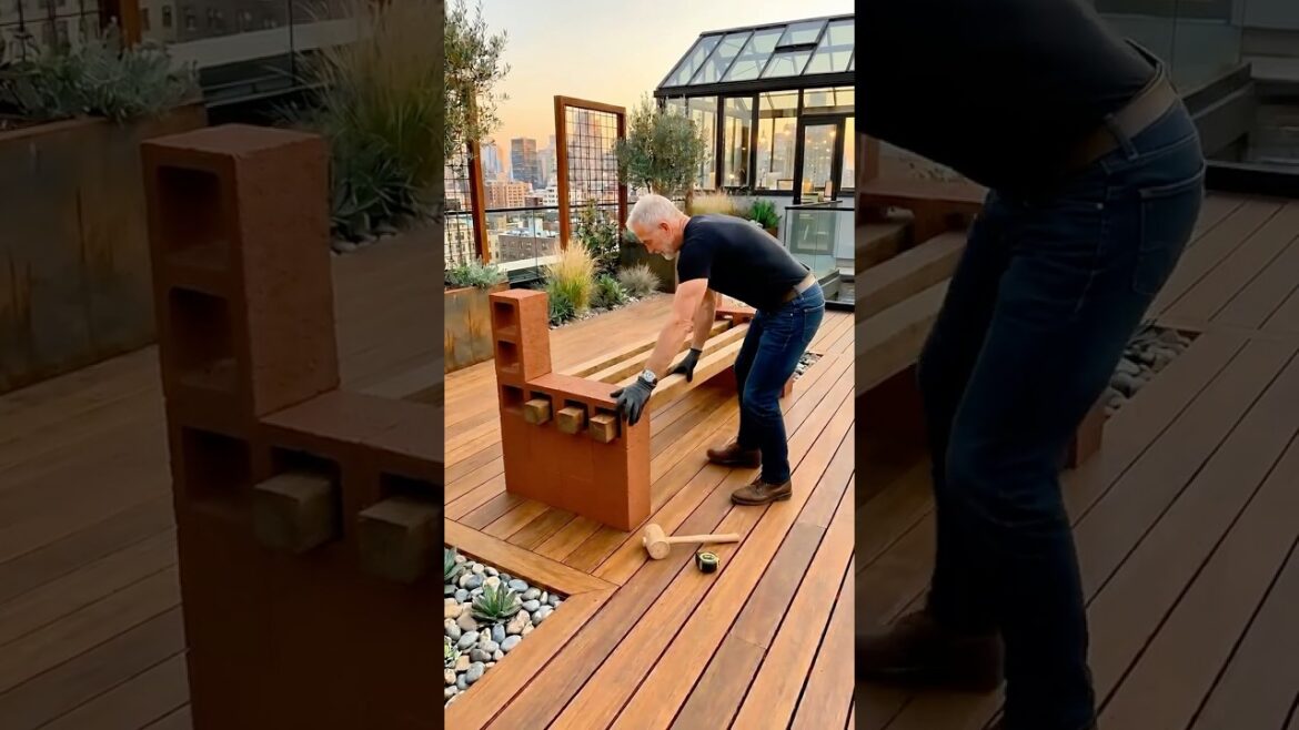Easy Garden Bench with Wood & Concrete Blocks | DIY Garden Idea 🌿 Easy Garden Bench with Wood & Concrete Blocks | DIY Garden Idea 🌿
