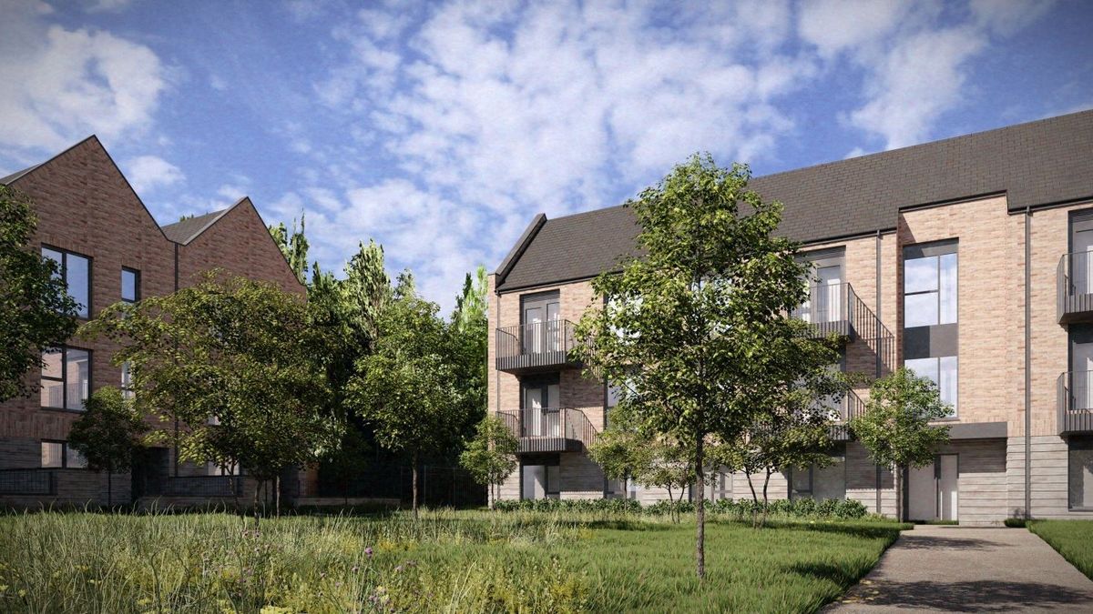 CGI of how the new apartment block and houses in Kirkholt, Rochdale, could look