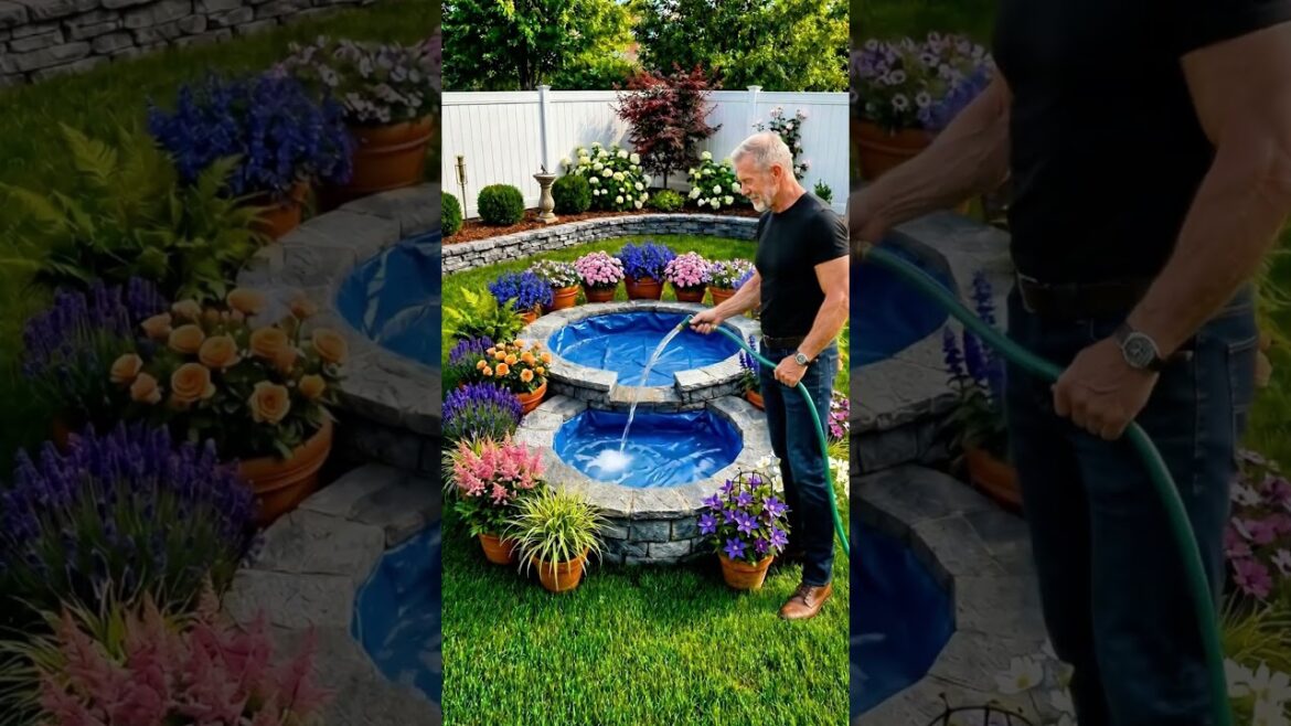 DIY Water Fountain with Tires 🌱 Easy Garden Project