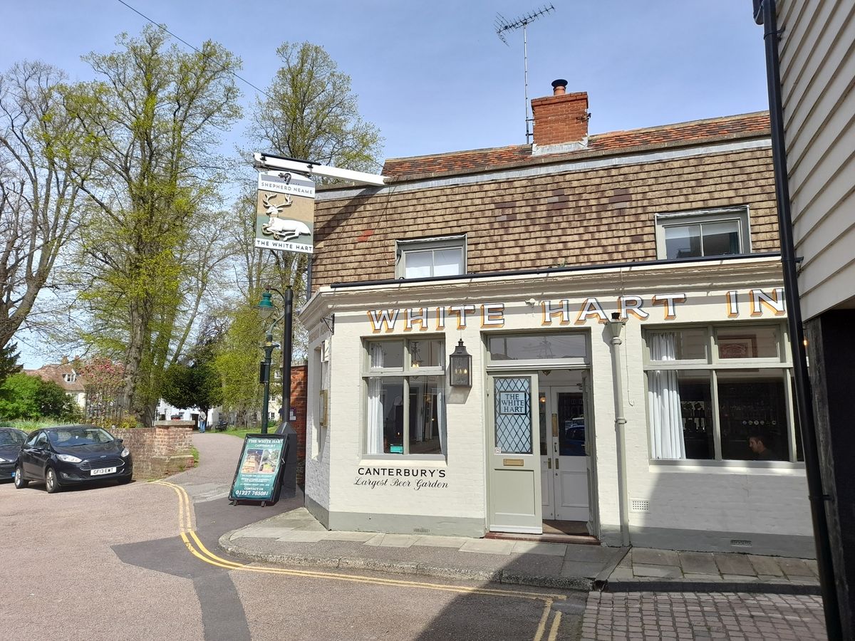The White Hart Inn is a Shepherd Neame pub found on the corner of Castle Row and Dane John Mews