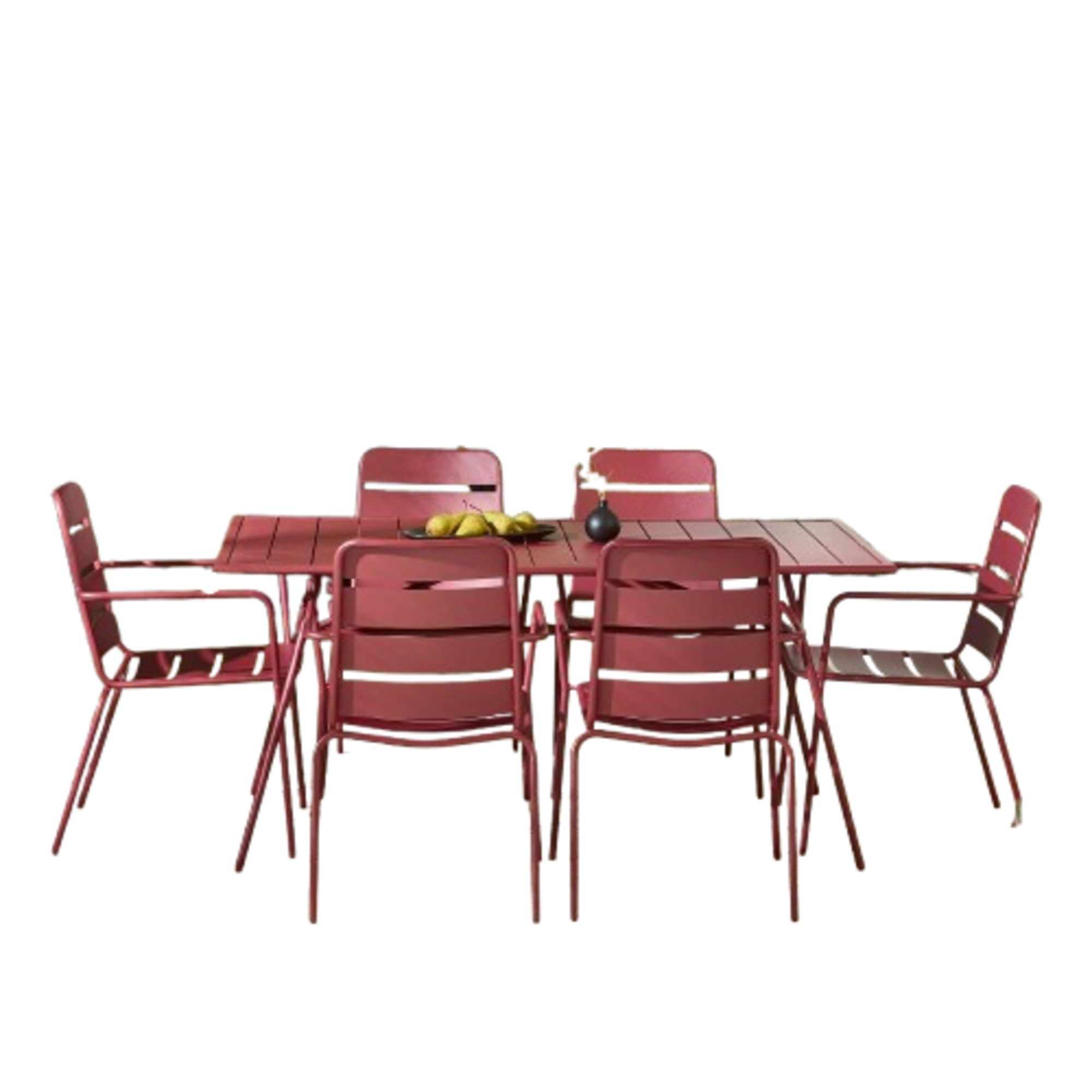 Furniturebox UK Leros Metal 6 Seat Garden Dining Set