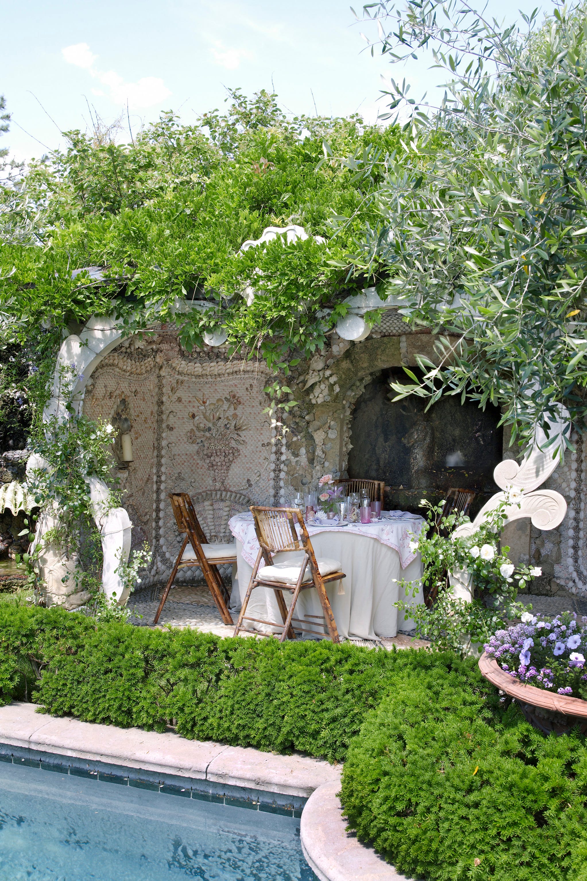 grotto featured in Hamptons New York Garden