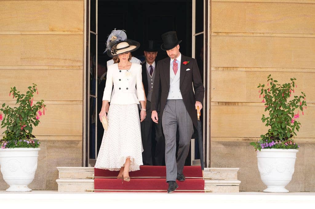 The Prince and Princess of Wales during a Royal Garden Party at Buckingham Palace