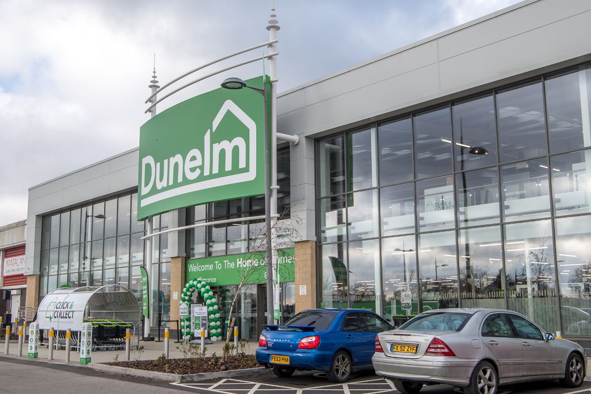 A Dunelm storefront in a shopping park