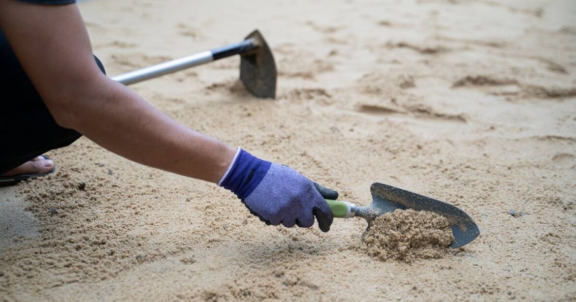 Woman making Ibiza-style beach club in garden makes big sand mistake Woman making Ibiza-style beach club in garden makes big sand mistake