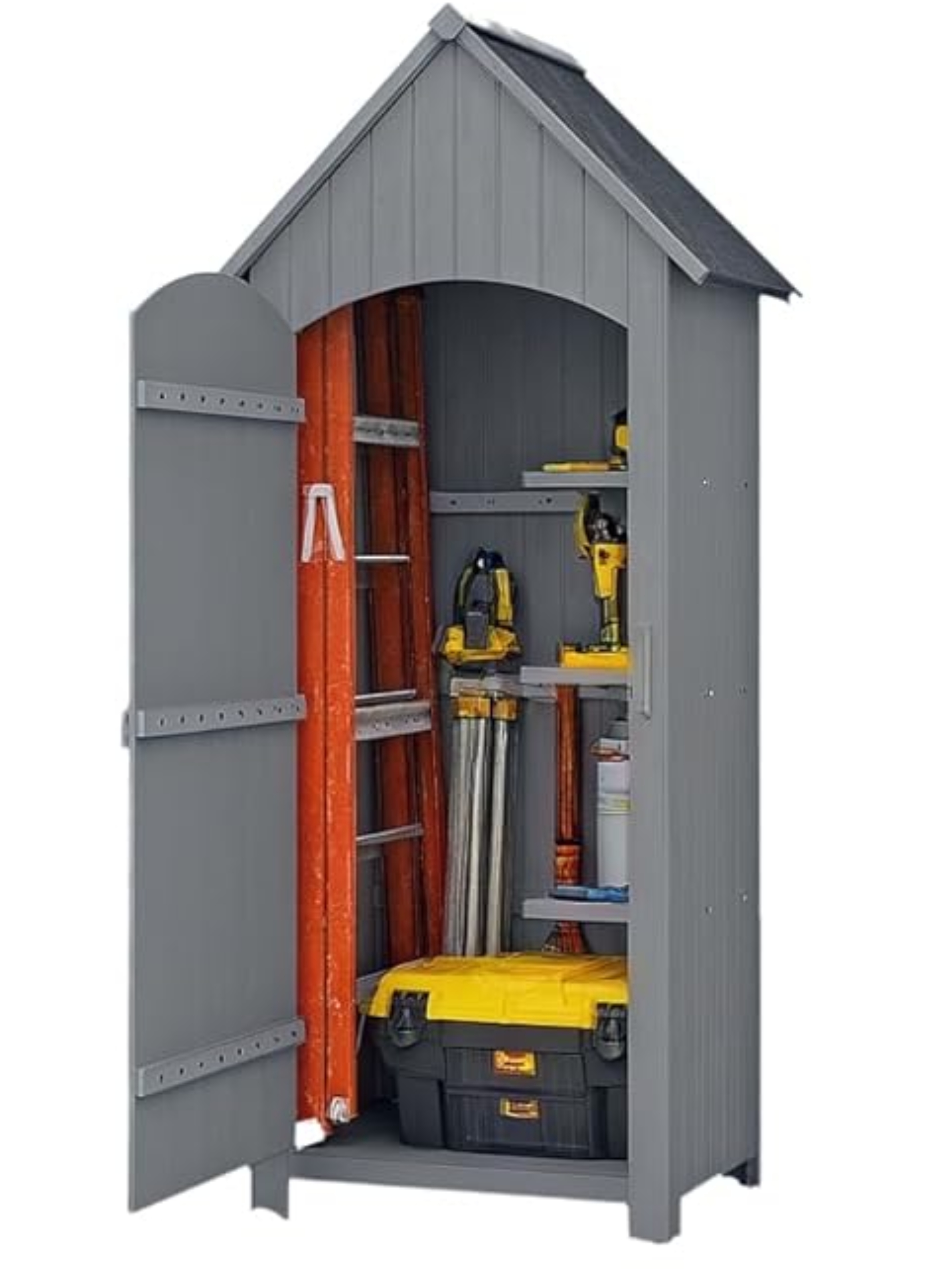 Outsunny, Wooden Garden Storage Shed With 3 Shelves