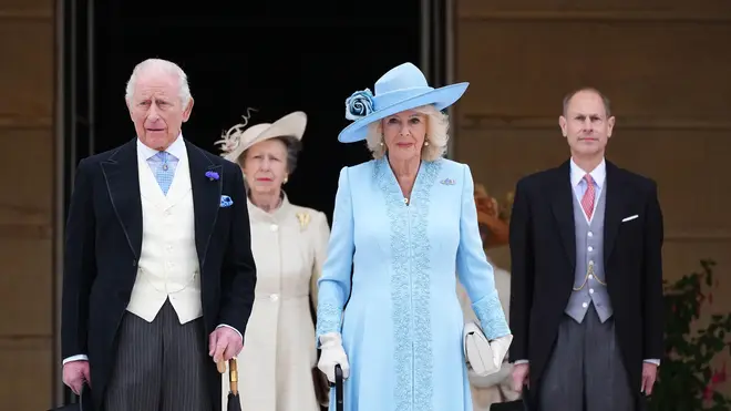 King Charles III, Princess Anne, Queen Camilla, and Prince Edward