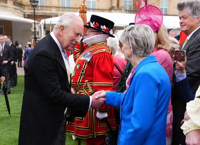 King Charles III meets Barbara Keel, who started the Barby Keel Animal Sanctuary