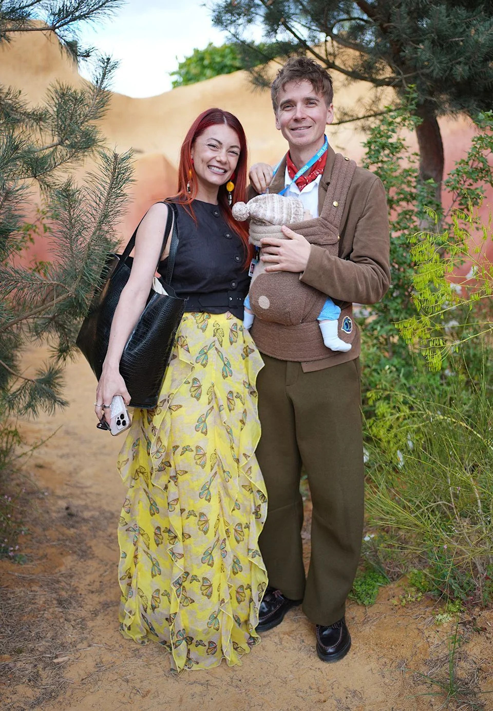 Dianne Buswell and Joe Sugg, with their baby boy Bowden, during press day at the RHS Chelsea Flower Show, at the Royal Hospital Chelsea in London. Picture date: Monday May 18, 2026.