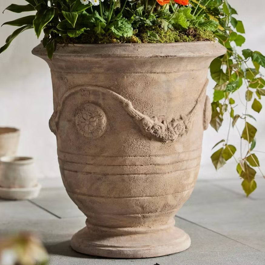 Floral Swag Terracotta Urn