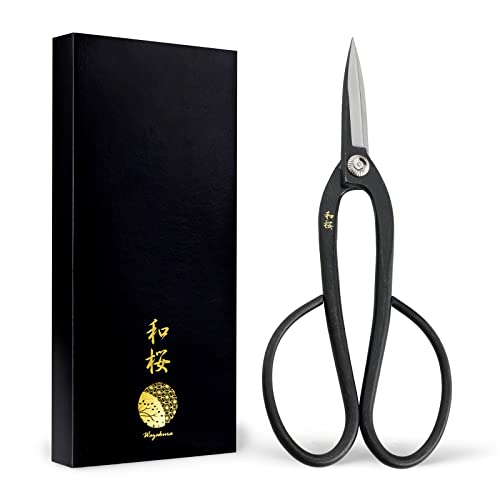 Wazakura Yasugi Steel Made in Japan Ashinaga Bonsai Scissors 8 in (200 Mm), Pruning Shears, Japanese Gardening Tools - Yasugi Steel Ashinaga