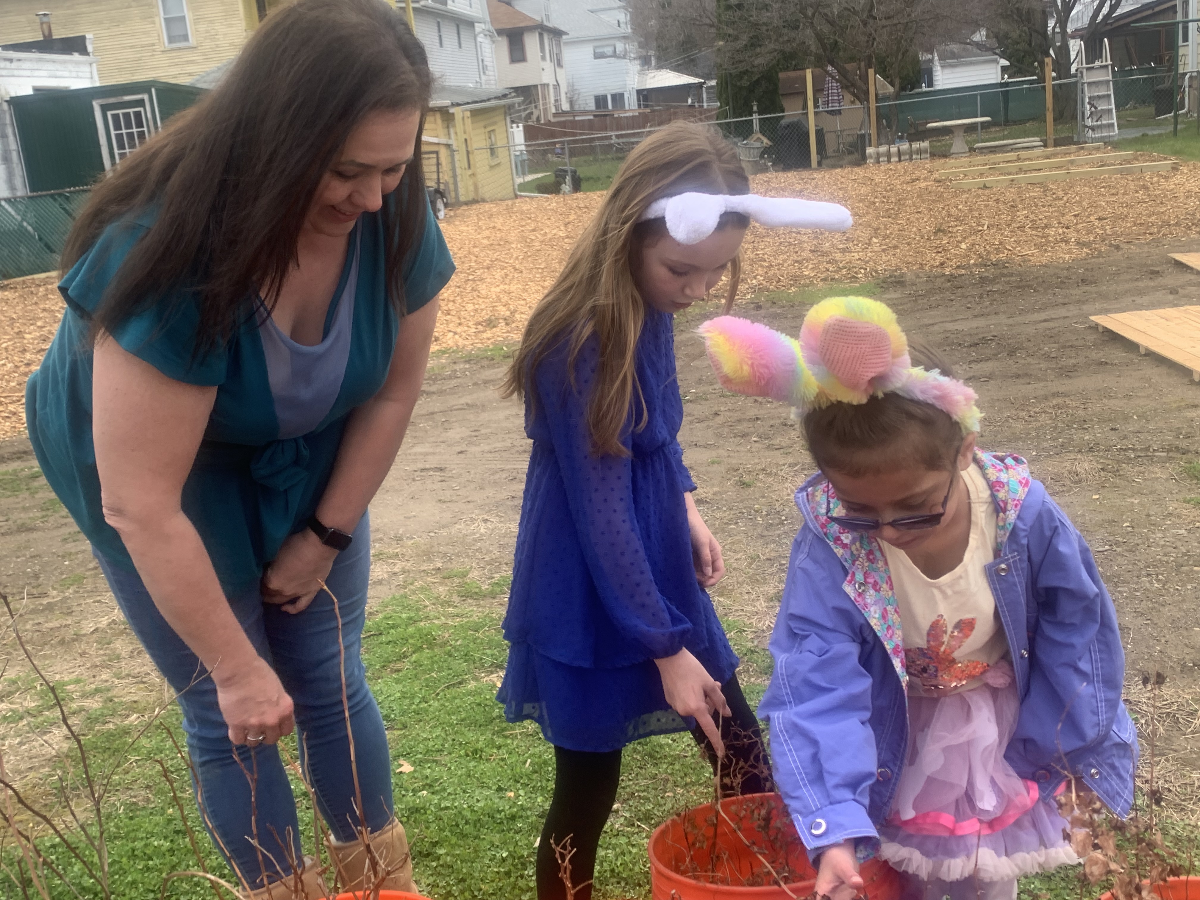 Jayanne Czerniakowski with 6-year-old granddaughter, Ayonna DeGraffenreid, and 7-year-old friend,...