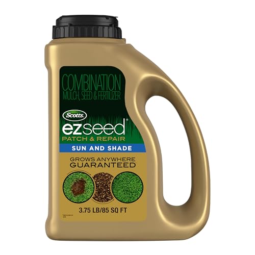 Scotts Ez Seed Patch &amp; Repair for Sun and Shade - Combination Mulch, Sun and Shade Grass Seed &amp; Fertilizer for Bare Spots &amp; Lawn Patch Repair, Covers Up to 85 Sq. Ft., 3.75 Lb.