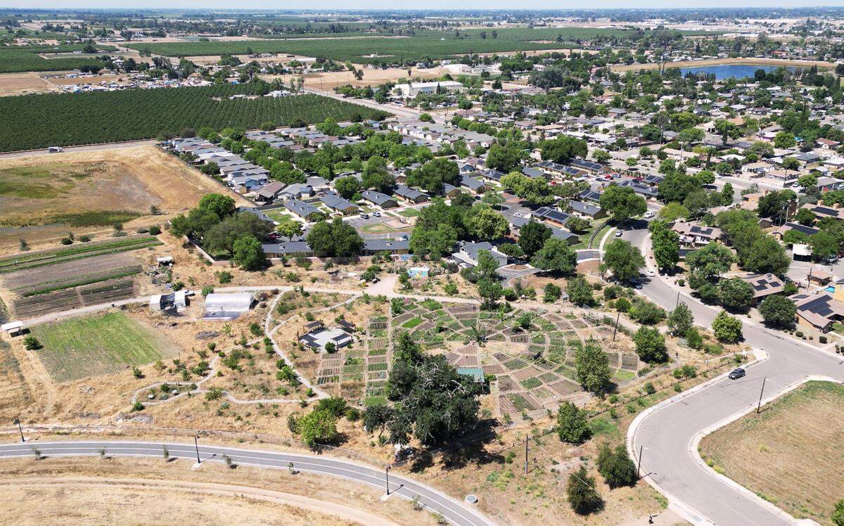 The Yo'Ville Community Garden and Farm is seen Thursday, April 16, 2026 in west Fresno.
