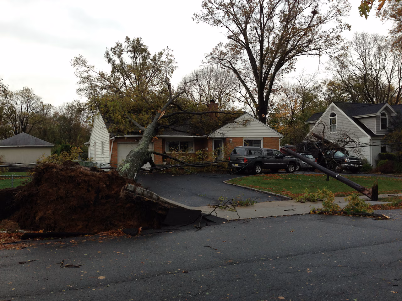 Central Place in Caldwell, N.J., after Hurricane Sandy in 2012